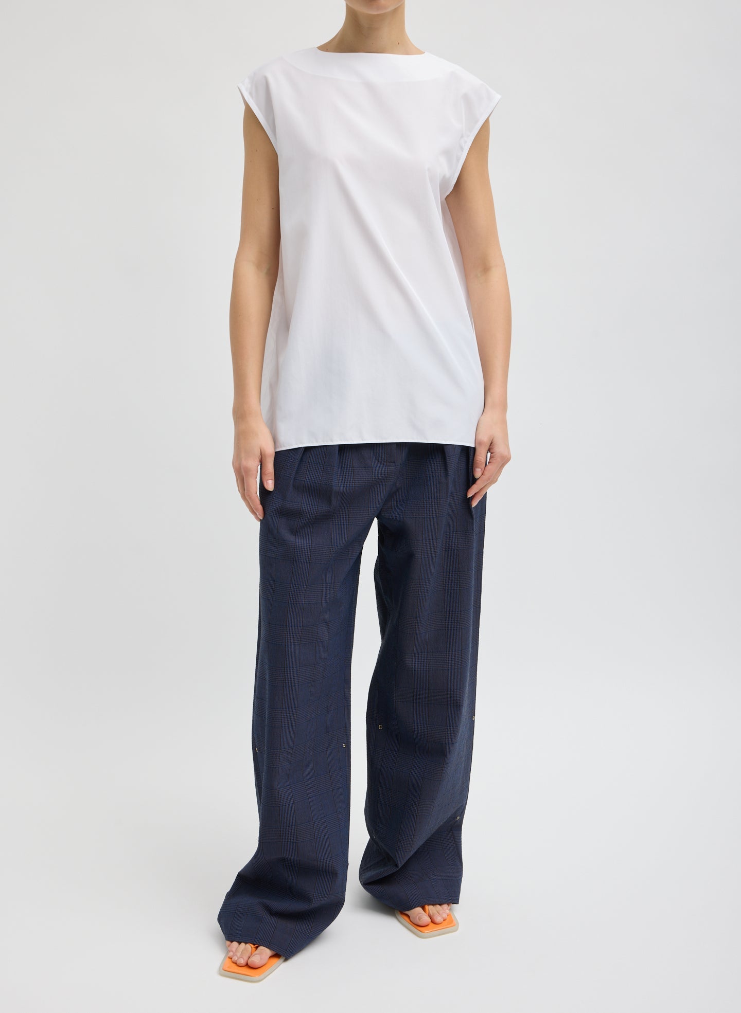 Summer Nylon Sleeveless Cocoon Top | Tibi