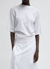 Short Sleeve T-Shirt With Shirred Back | Tibi