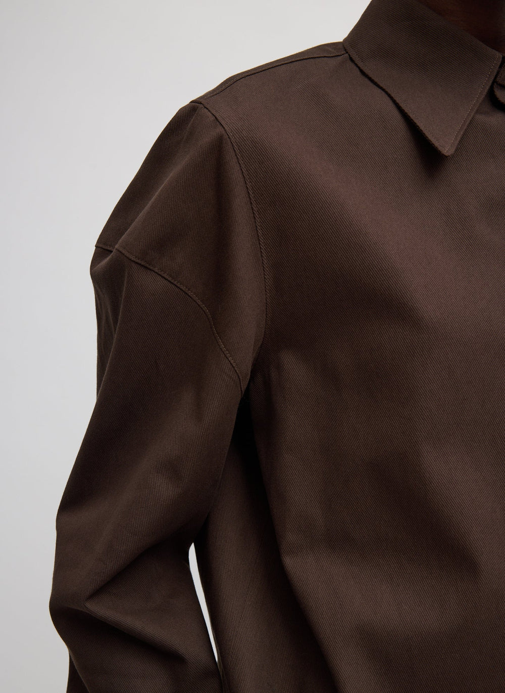 Luxe Spring Twill Hinged Shirt | Tibi