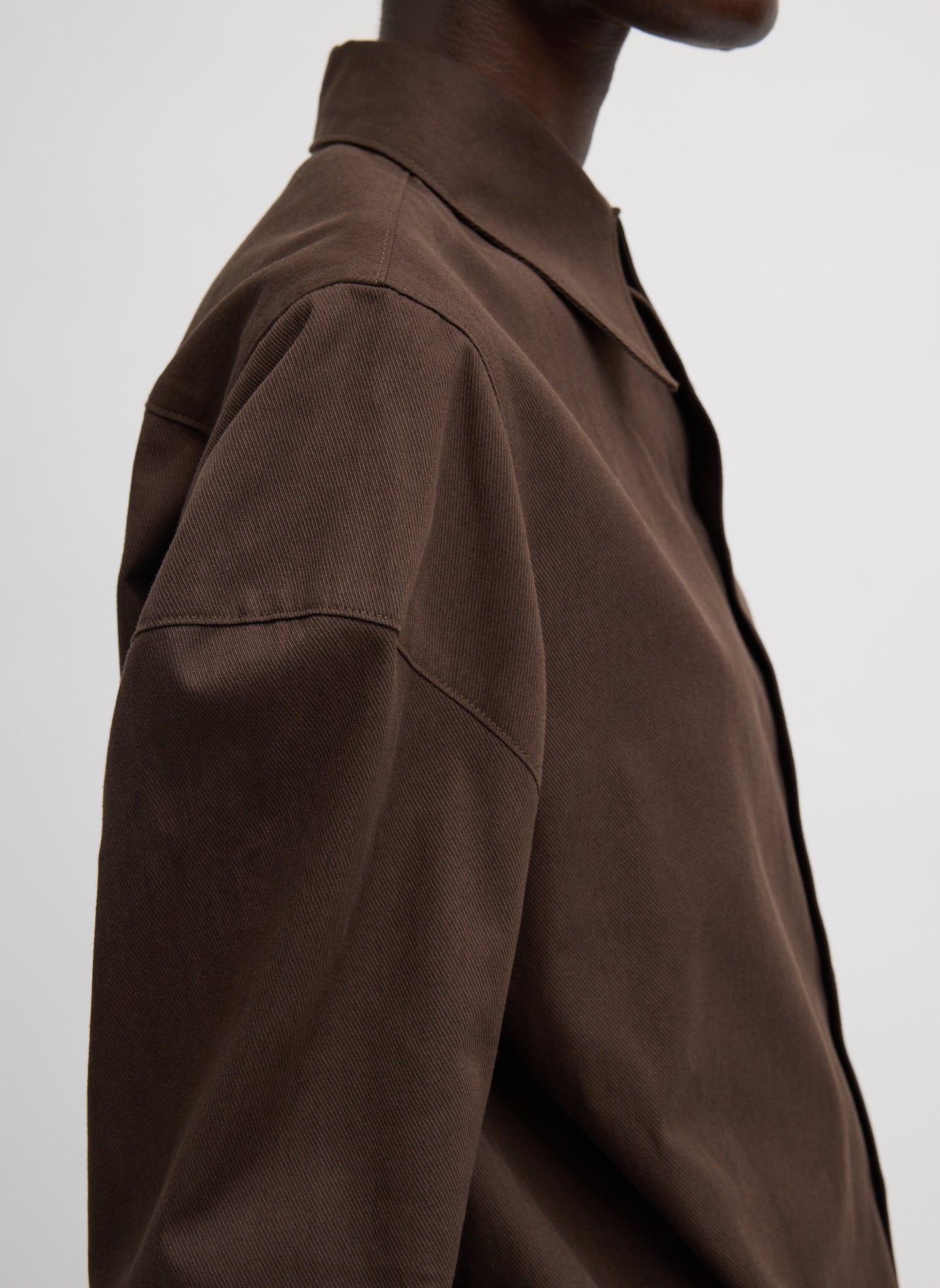 Luxe Spring Twill Hinged Shirt | Tibi