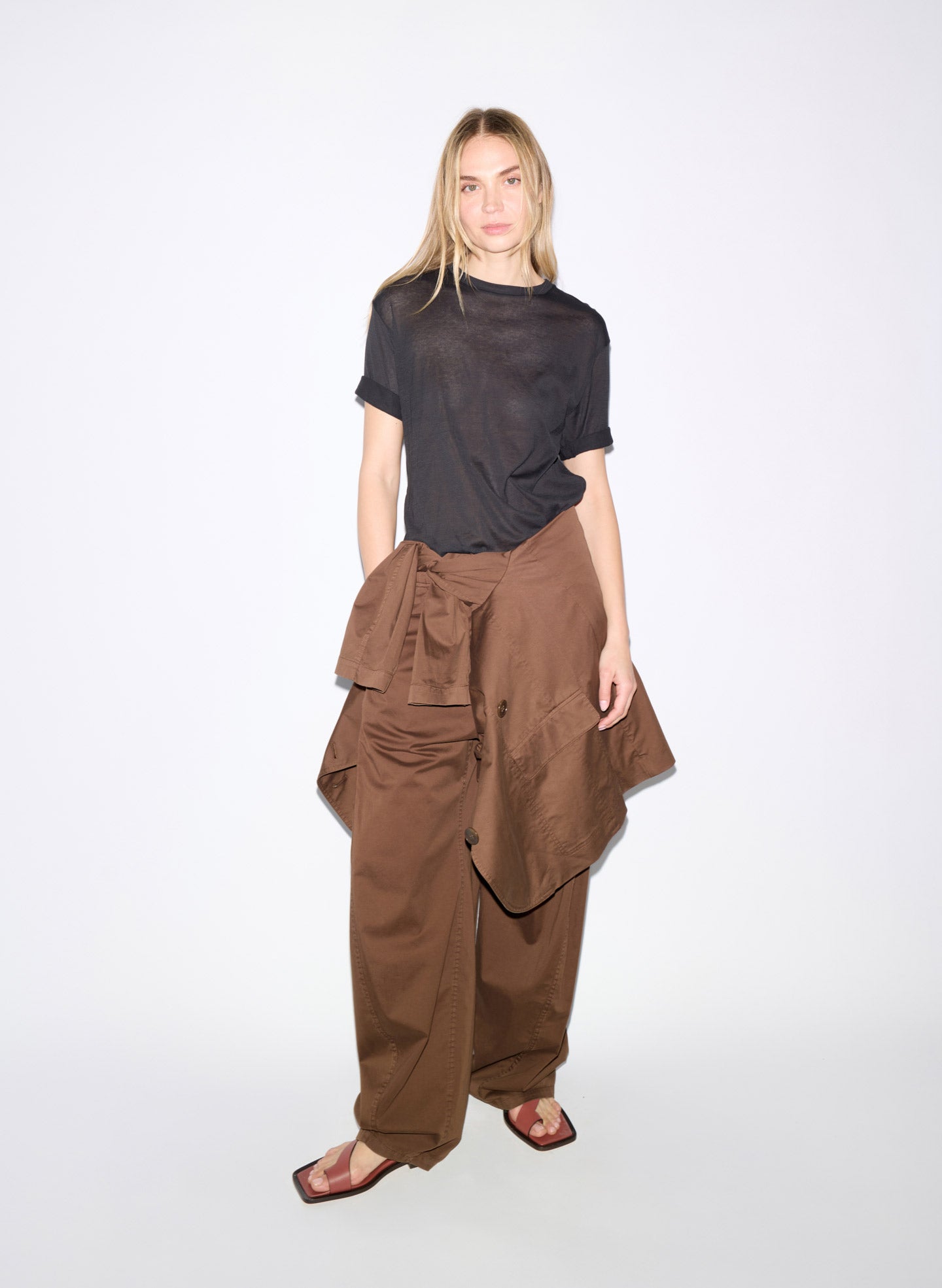 Sheer Crepe Knit Mock Unisex T-Shirt | Tibi