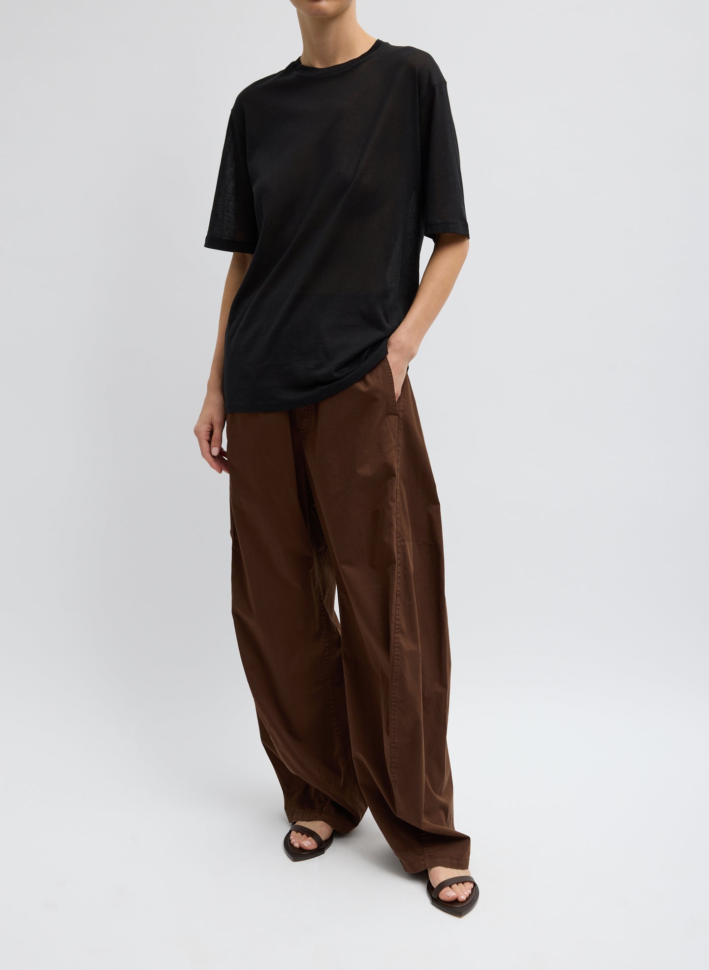 Sheer Crepe Knit Mock Unisex T-Shirt | Tibi