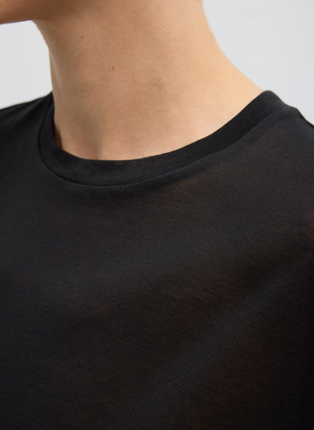 Sheer Crepe Knit Mock Unisex T-Shirt | Tibi