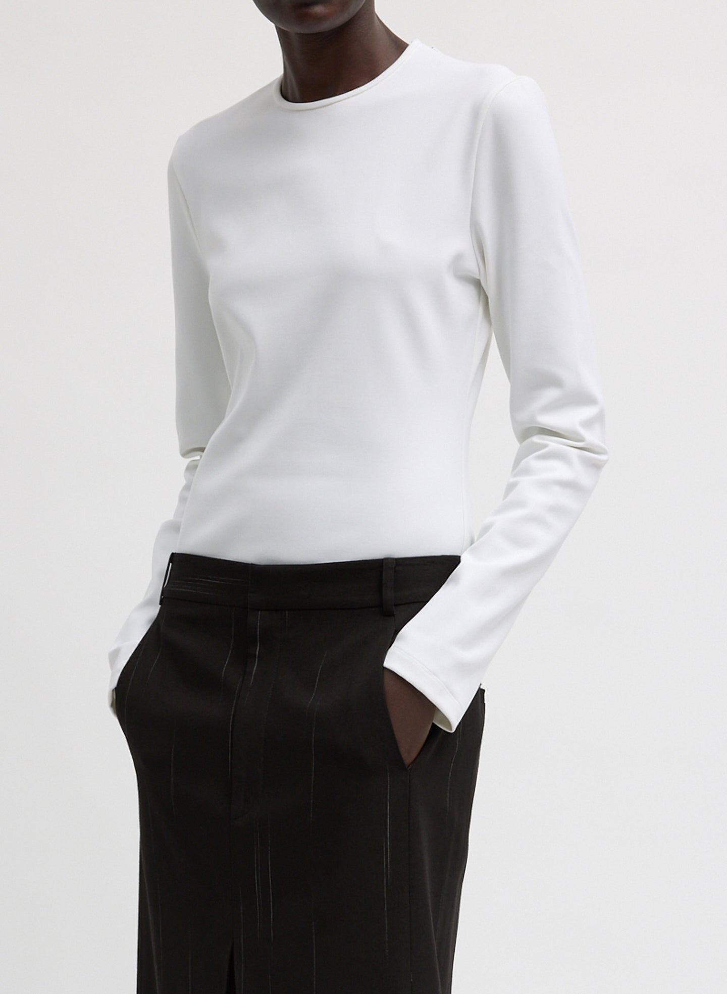 Compact Ultra Stretch Cut Out Back Top | Tibi