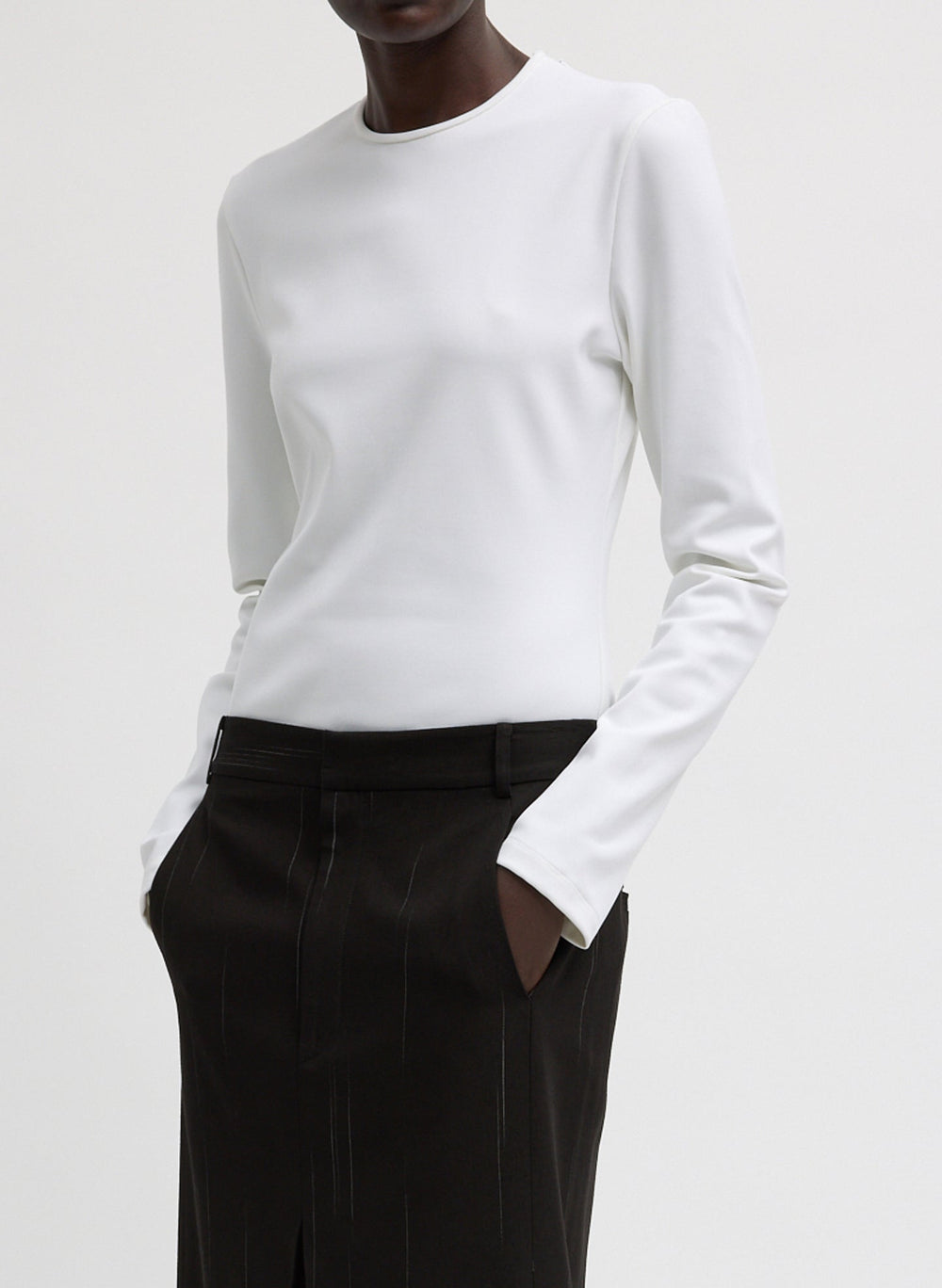 Compact Ultra Stretch Cut Out Back Top | Tibi