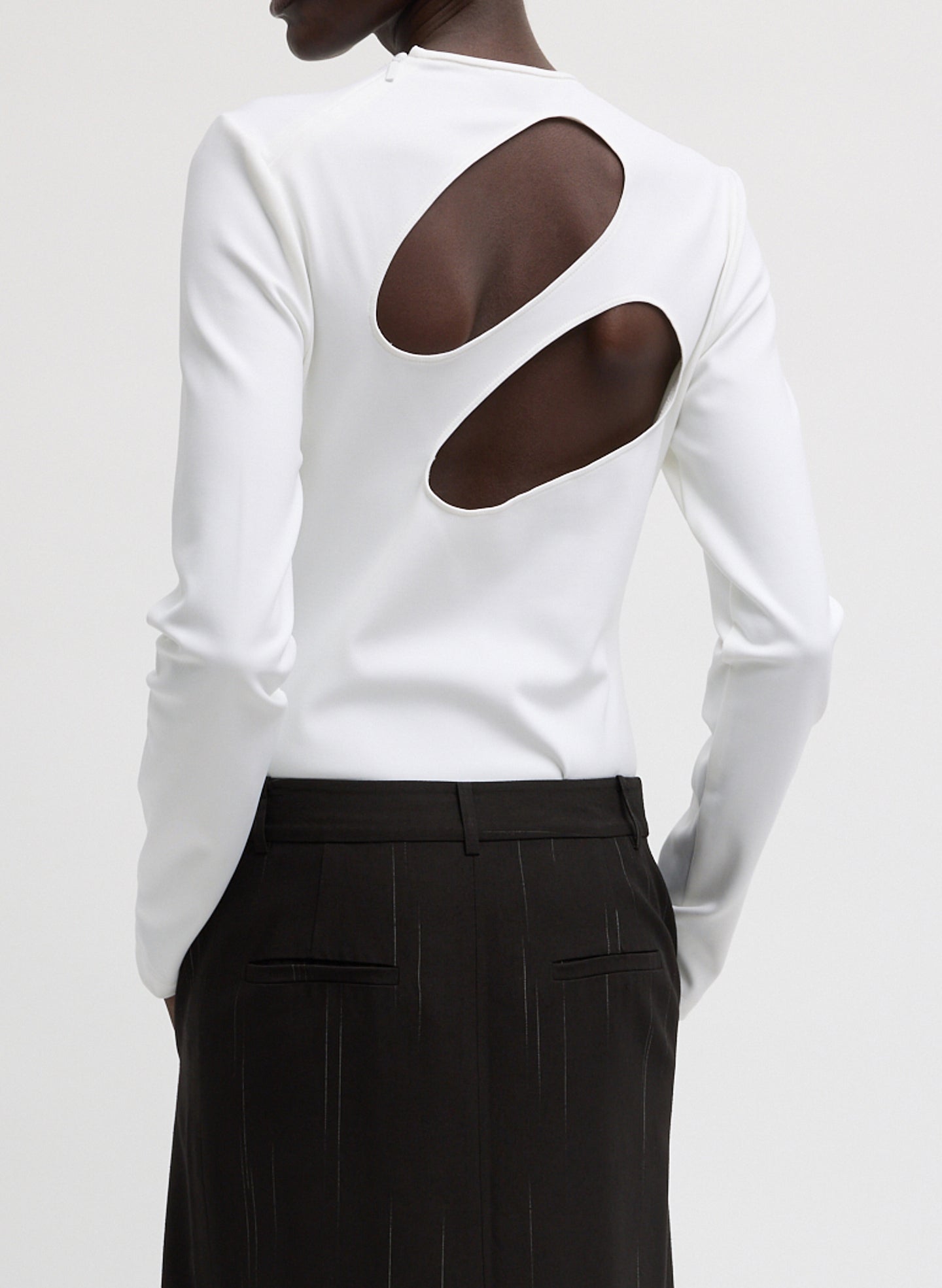 Compact Ultra Stretch Cut Out Back Top | Tibi