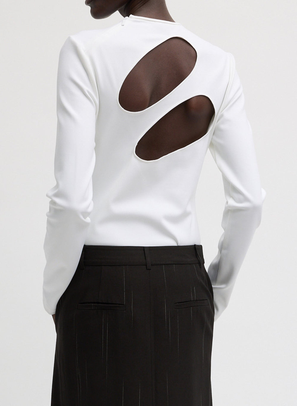 Compact Ultra Stretch Cut Out Back Top | Tibi
