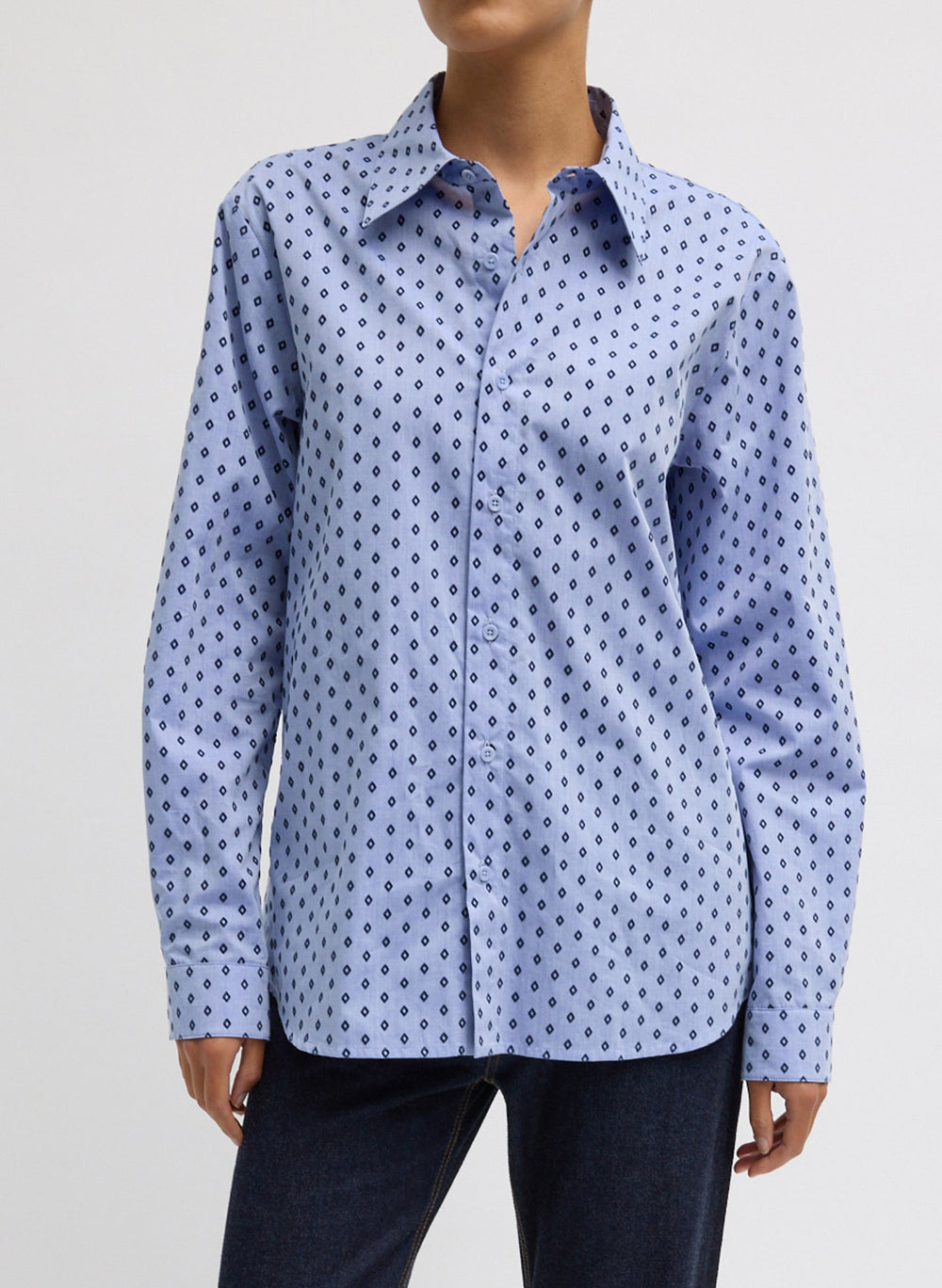 Flocked Oxford Classic Men's Shirt | Tibi