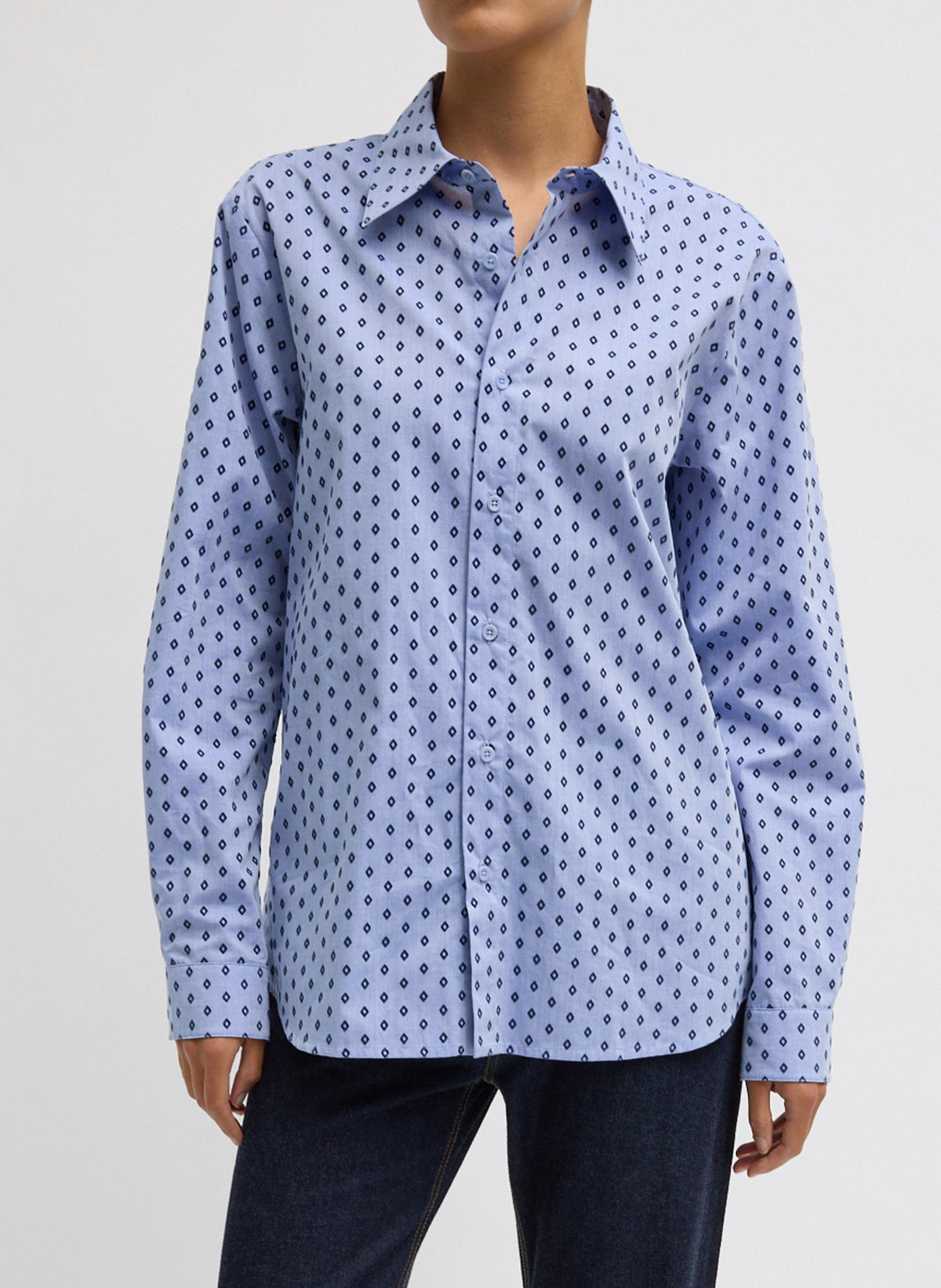 Flocked Oxford Classic Men's Shirt | Tibi