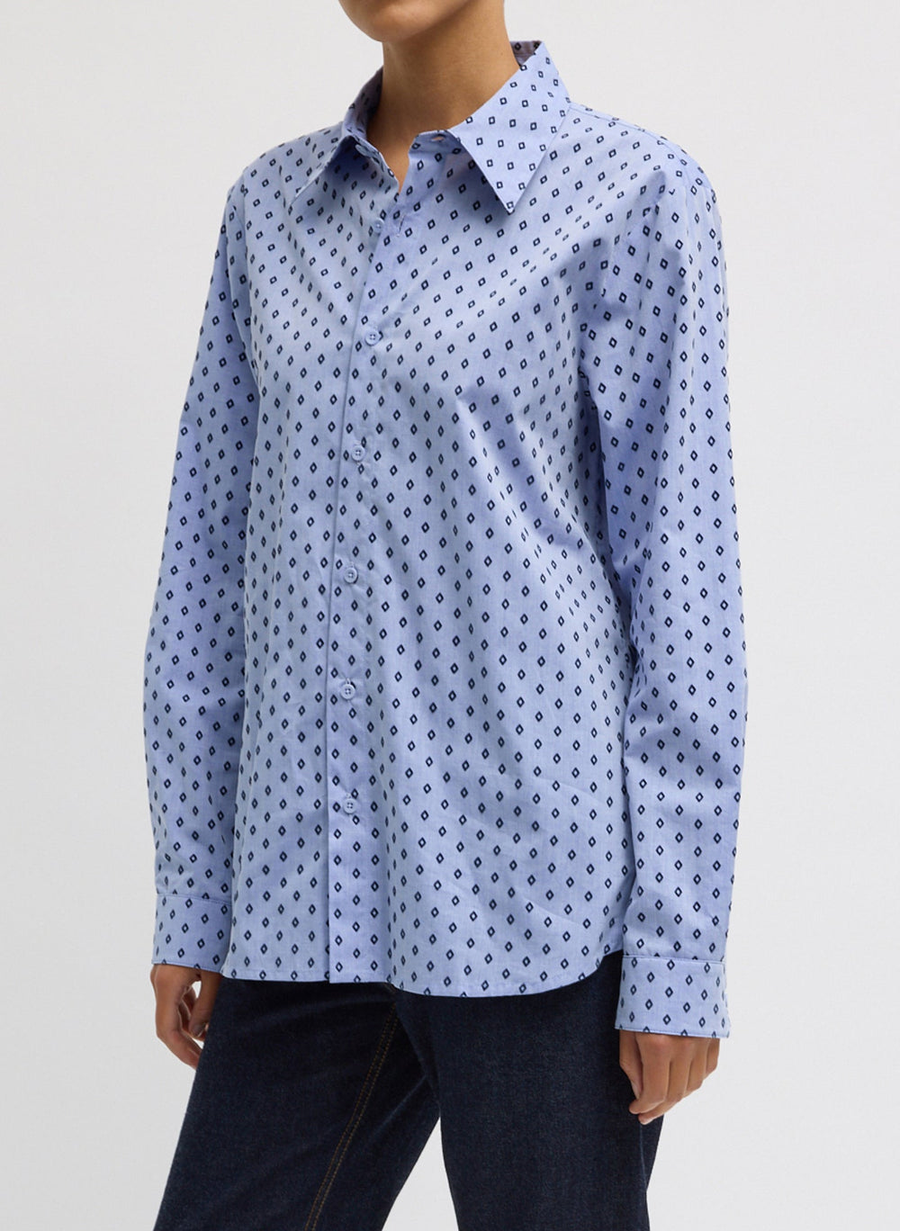 Flocked Oxford Classic Men's Shirt | Tibi