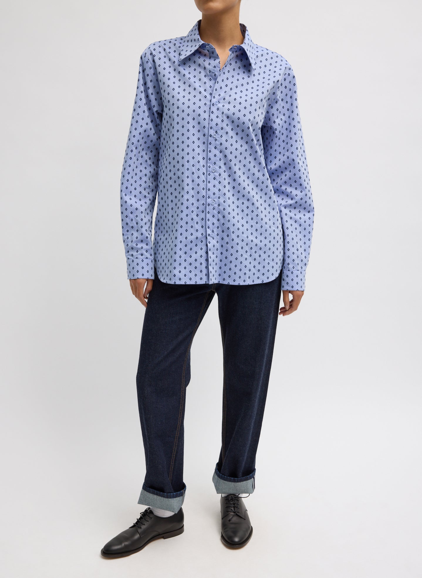 Flocked Oxford Classic Men's Shirt | Tibi