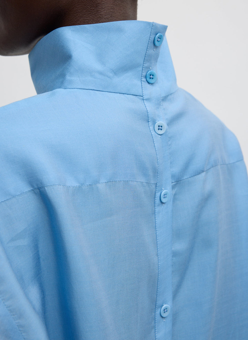 Ultra Light Silk Tencel Funnel Neck Shirt | Tibi