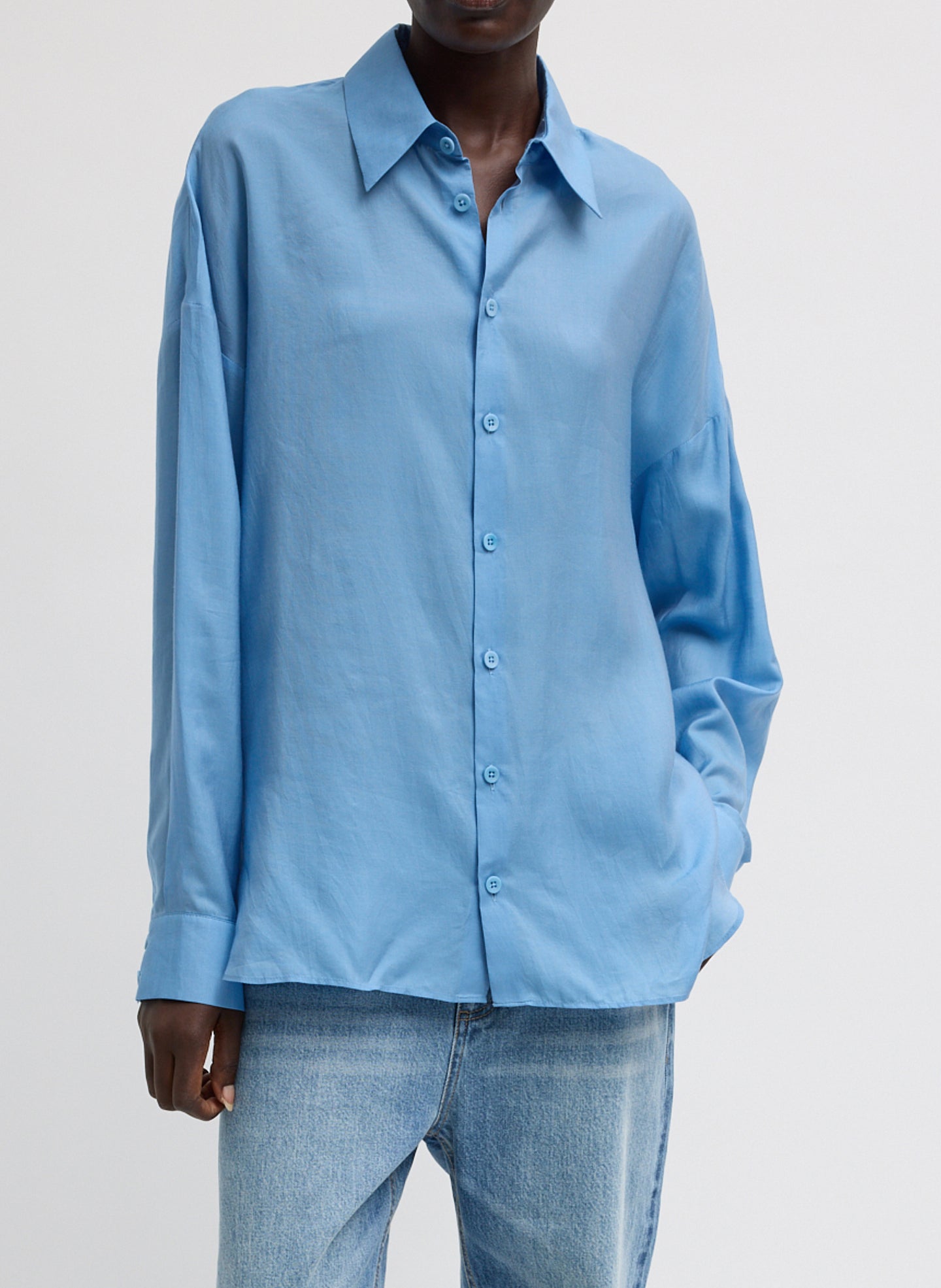 Ultra Light Silk Tencel Oversized Shirt | Tibi