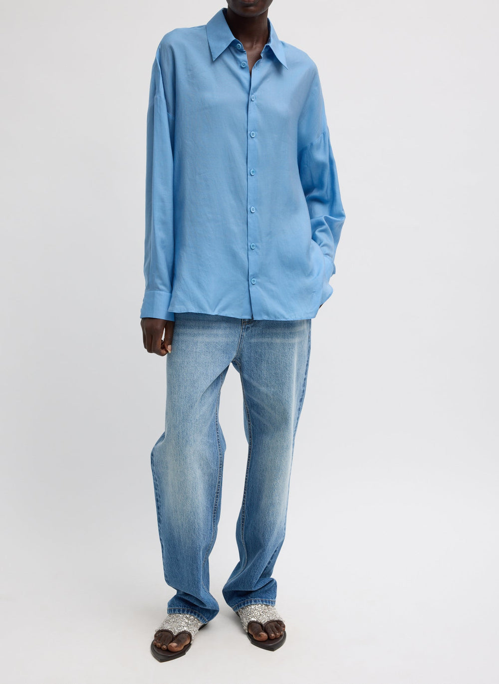 Ultra Light Silk Tencel Oversized Shirt | Tibi