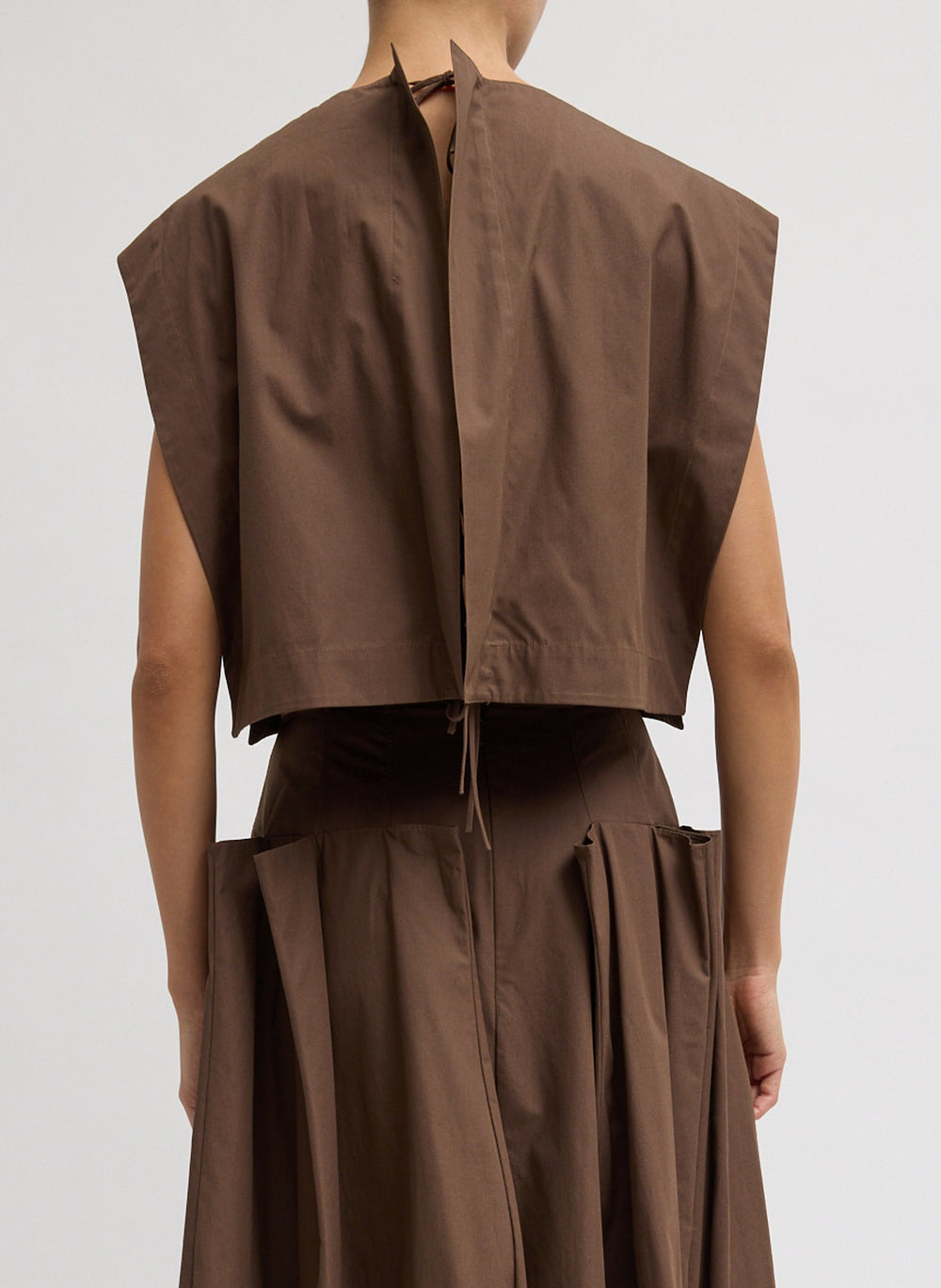 Compact Eco Poplin Cropped Square Top | Tibi