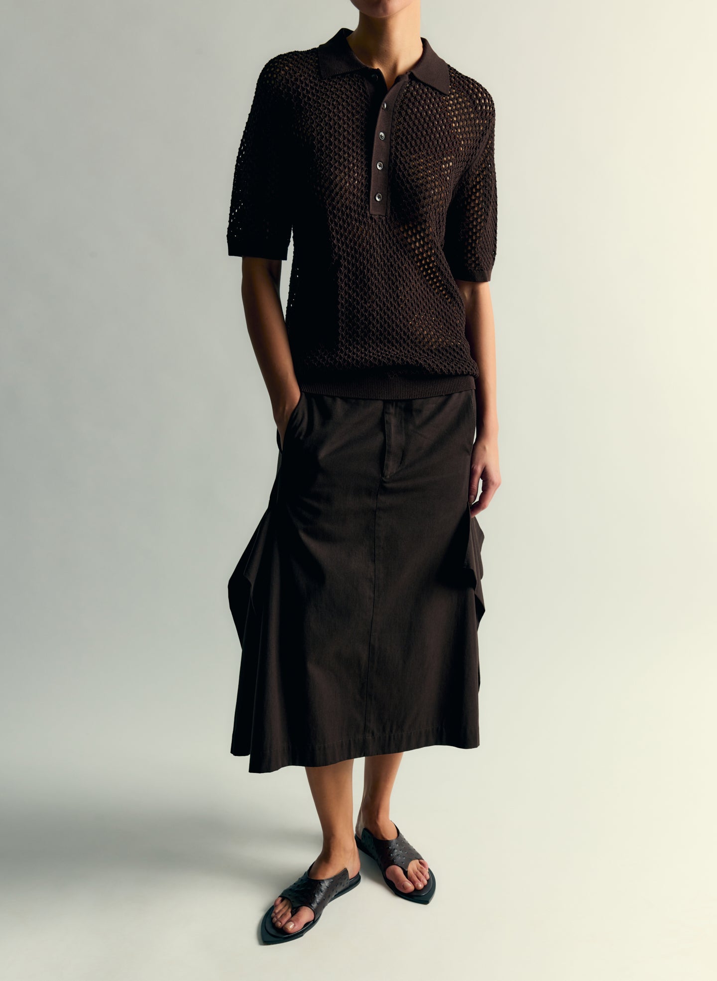 Crochet Netting Slim Polo | Tibi