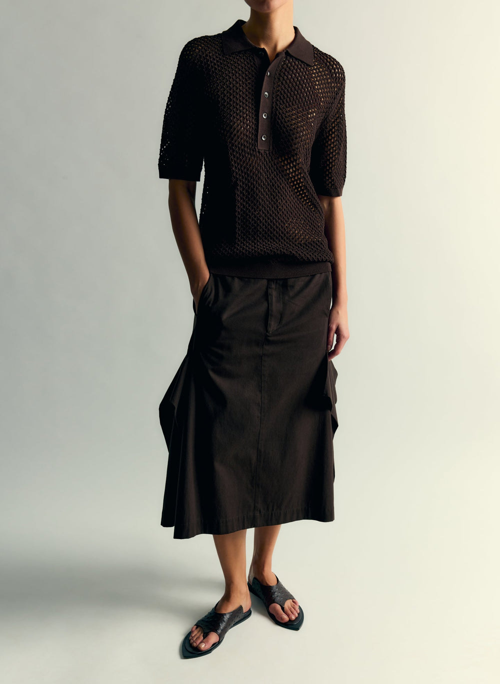 Crochet Netting Slim Polo | Tibi