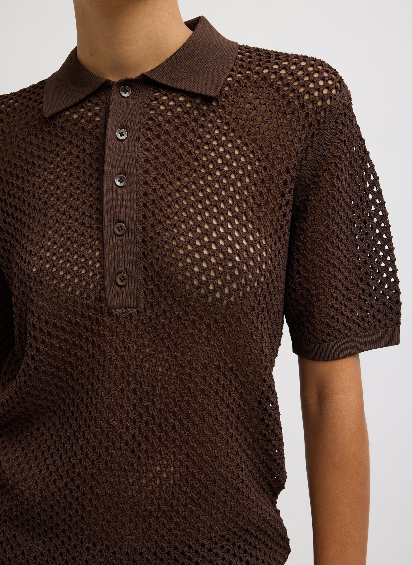 Crochet Netting Slim Polo | Tibi