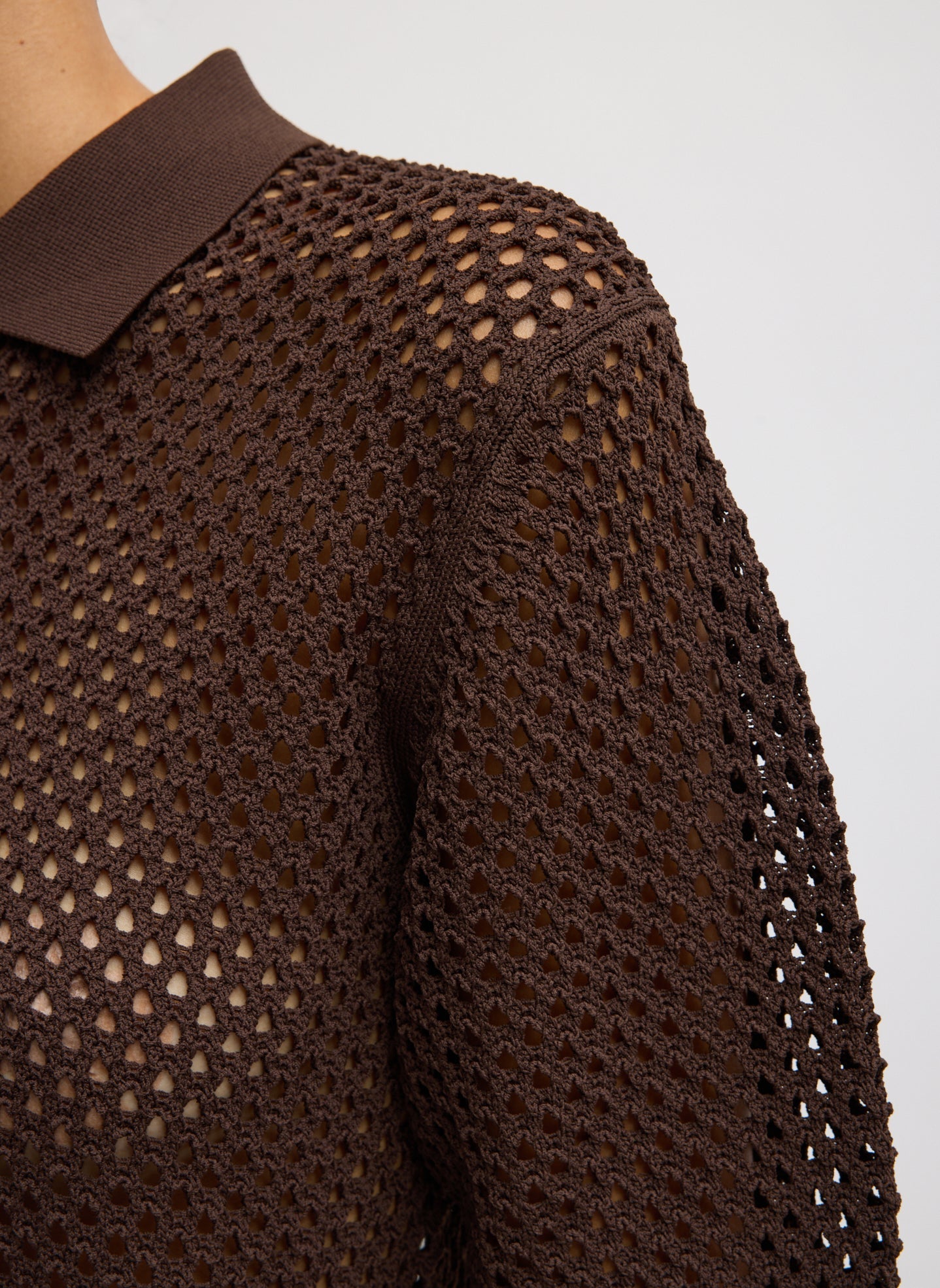 Crochet Netting Slim Polo | Tibi