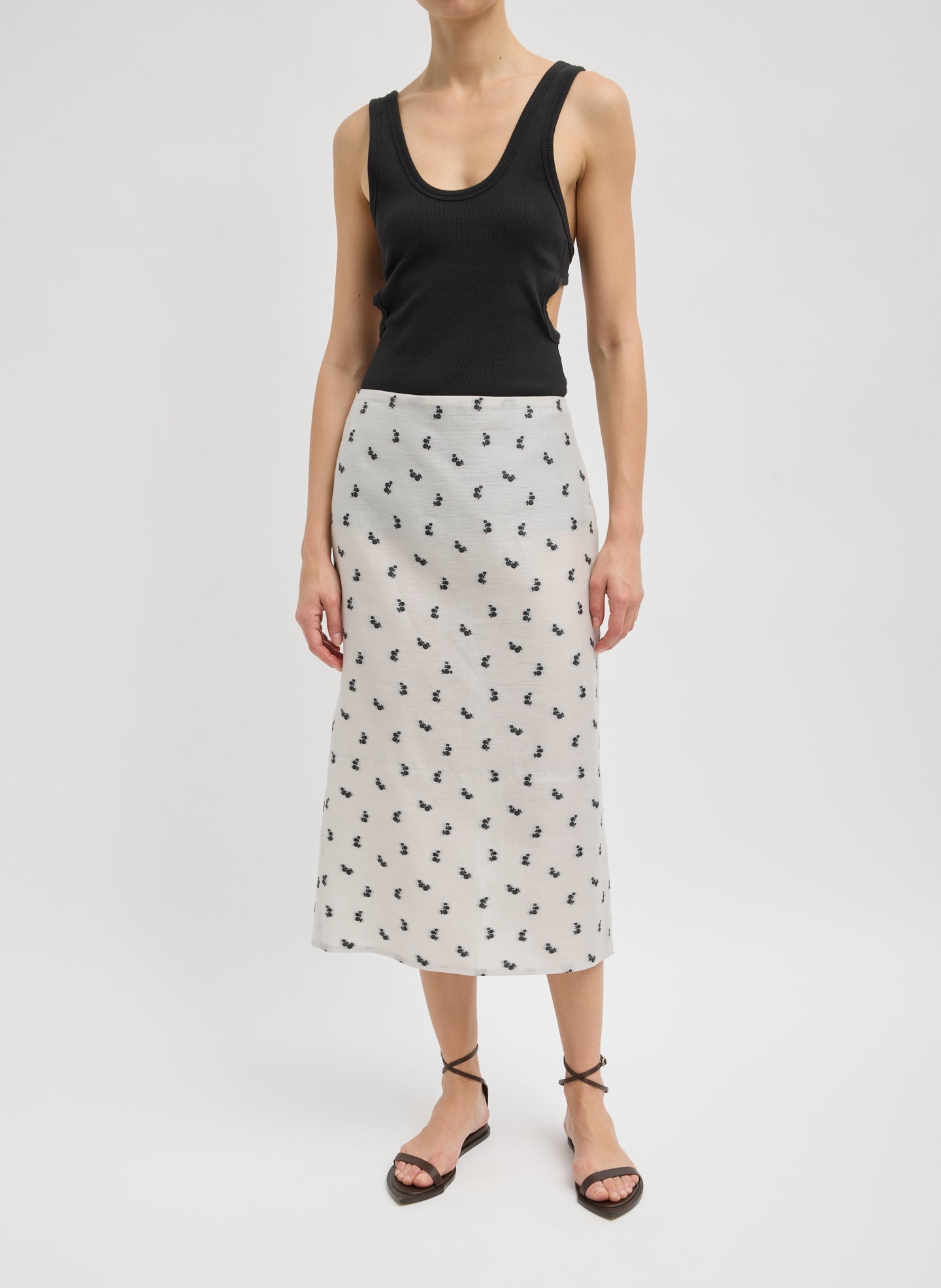 Silk Gazar Jacquard Pencil Skirt | Tibi