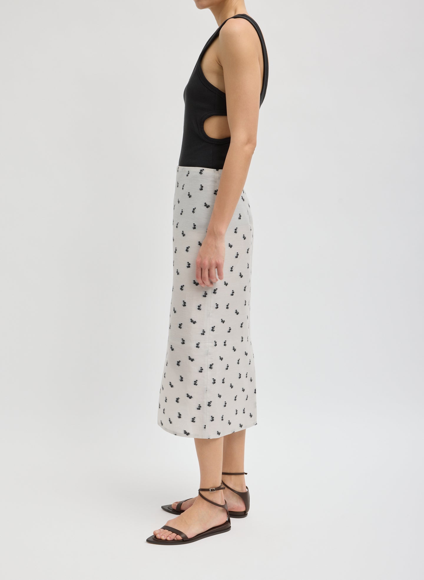 Silk Gazar Jacquard Pencil Skirt | Tibi
