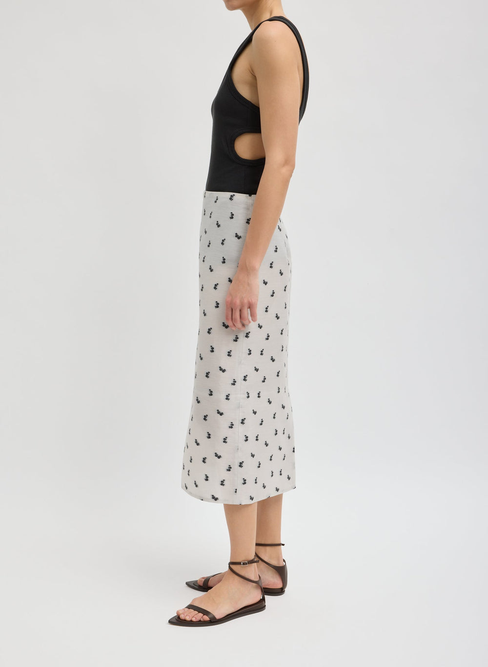 Silk Gazar Jacquard Pencil Skirt | Tibi