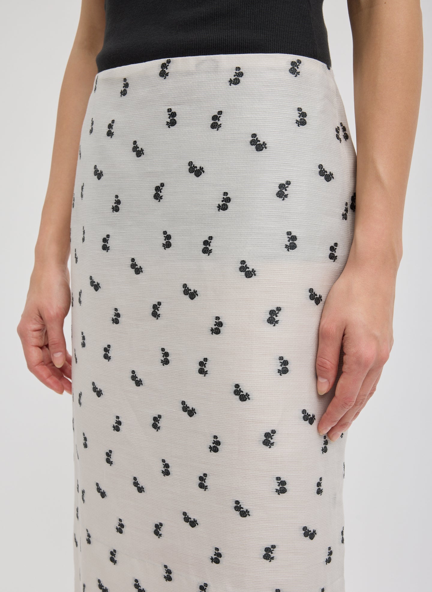 Silk Gazar Jacquard Pencil Skirt | Tibi