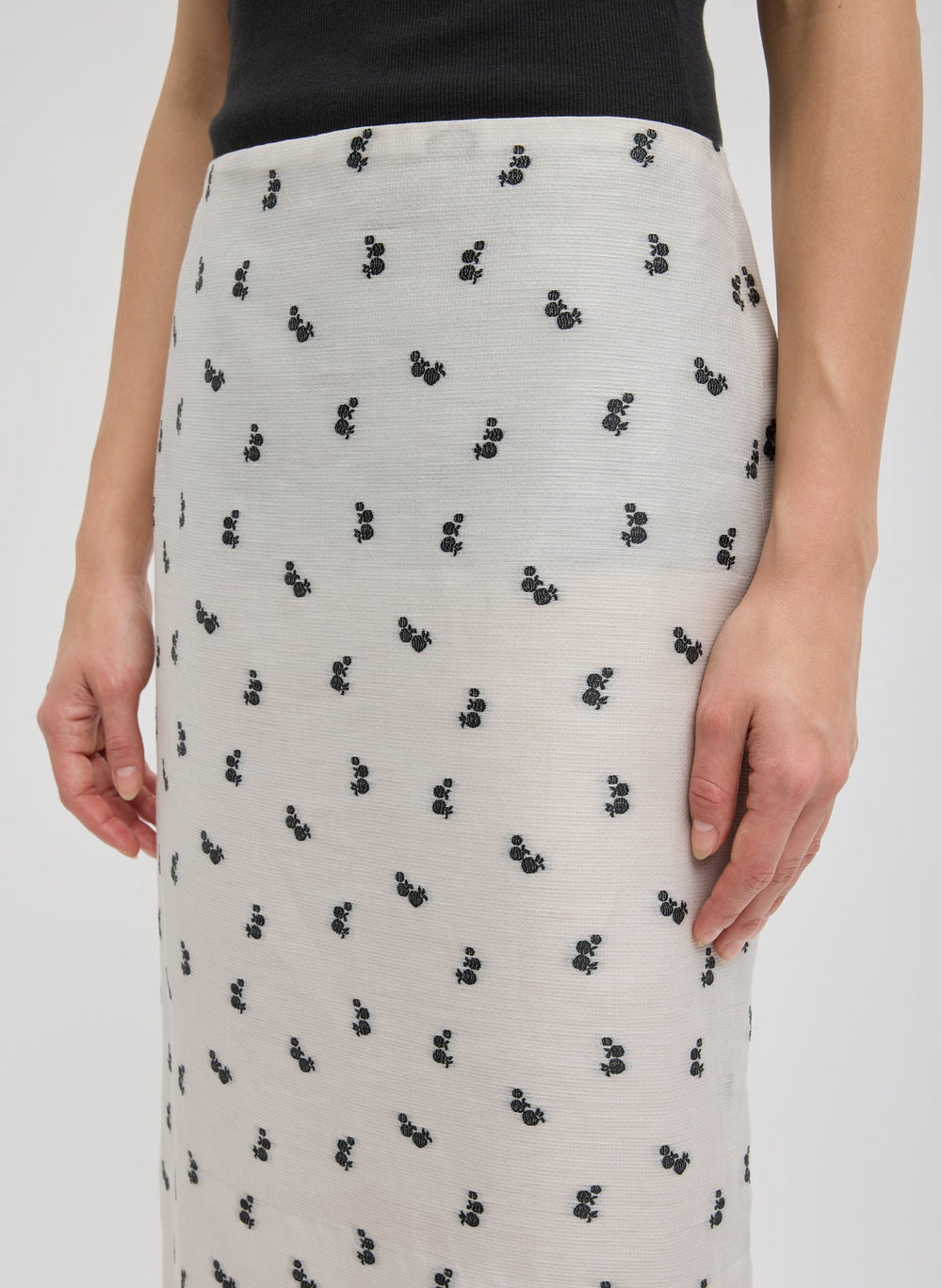 Silk Gazar Jacquard Pencil Skirt | Tibi