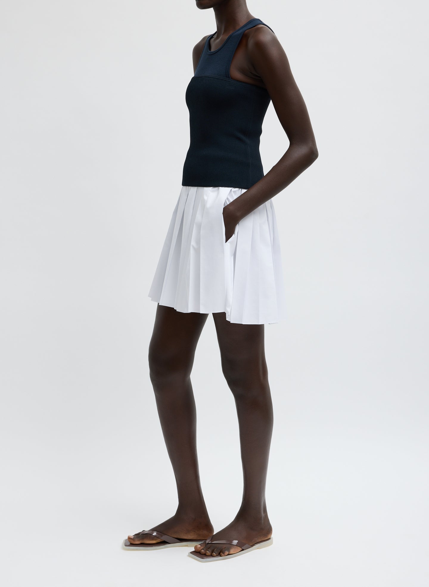 Summer Nylon Pull On Mini Skirt | Tibi