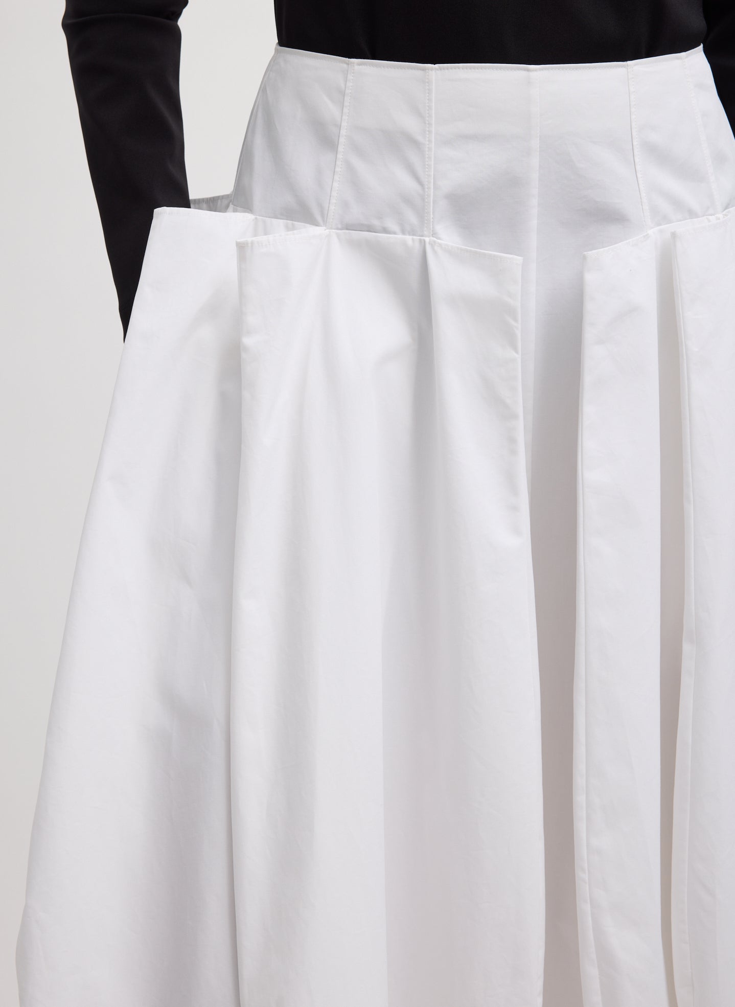 Compact Eco Poplin Pinched Pleat Full Skirt | Tibi