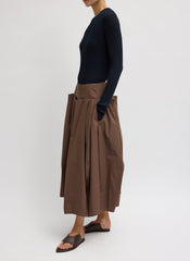 Compact Eco Poplin Pinched Pleat Full Skirt | Tibi