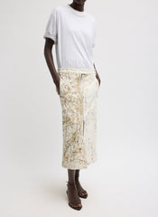 Calcimin Denim Midi Trouser Zip Skirt | Tibi