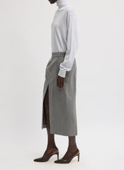 Structured Wool Zip Front Midi Trouser Skirt | Tibi