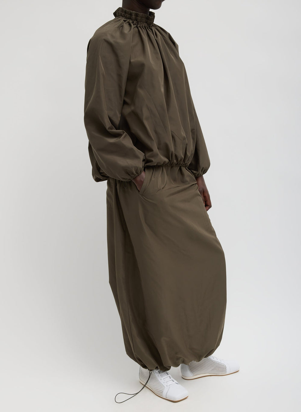 Italian Sporty Nylon Maxi Anorak Skirt | Tibi