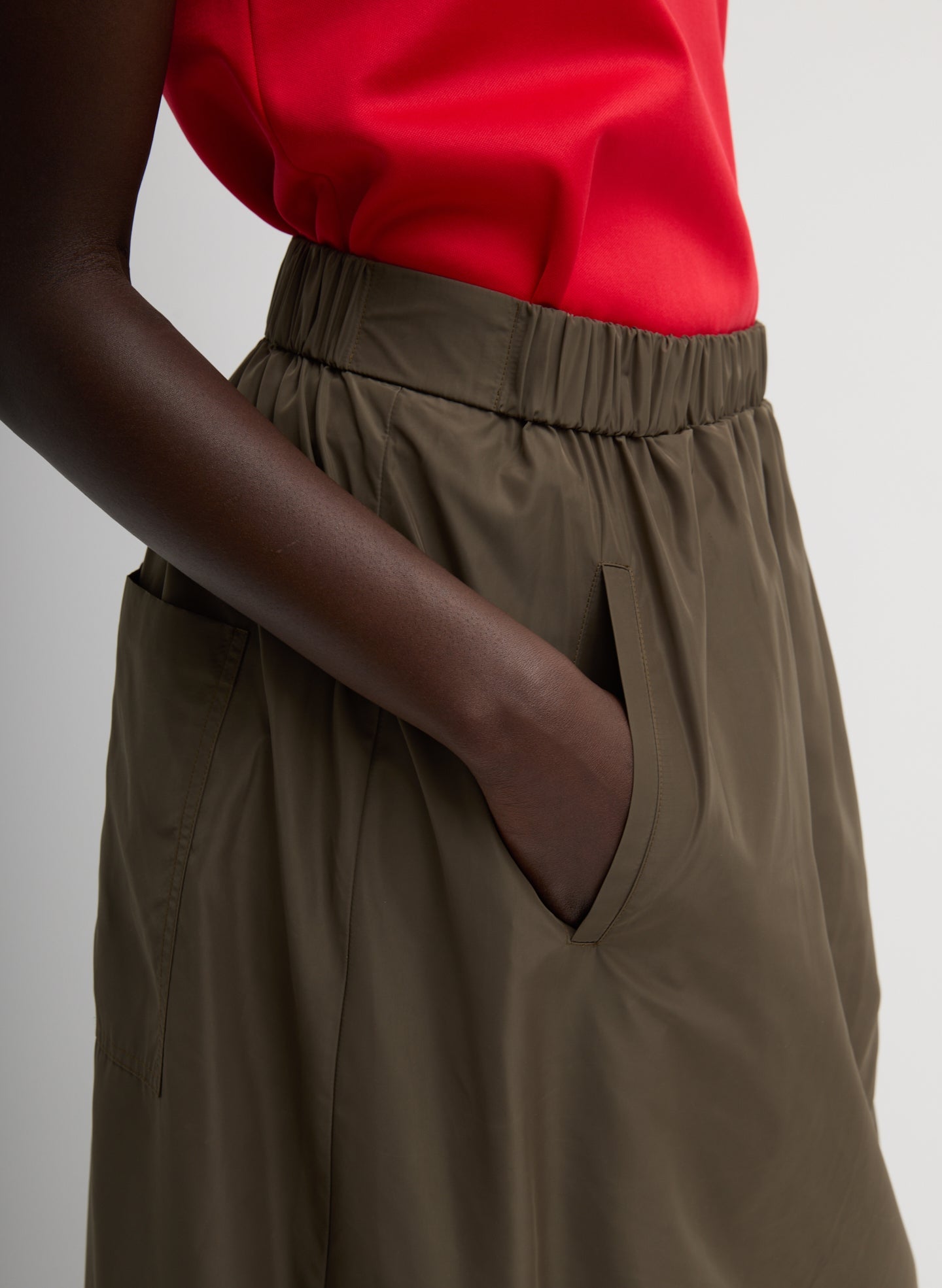 Italian Sporty Nylon Maxi Anorak Skirt | Tibi