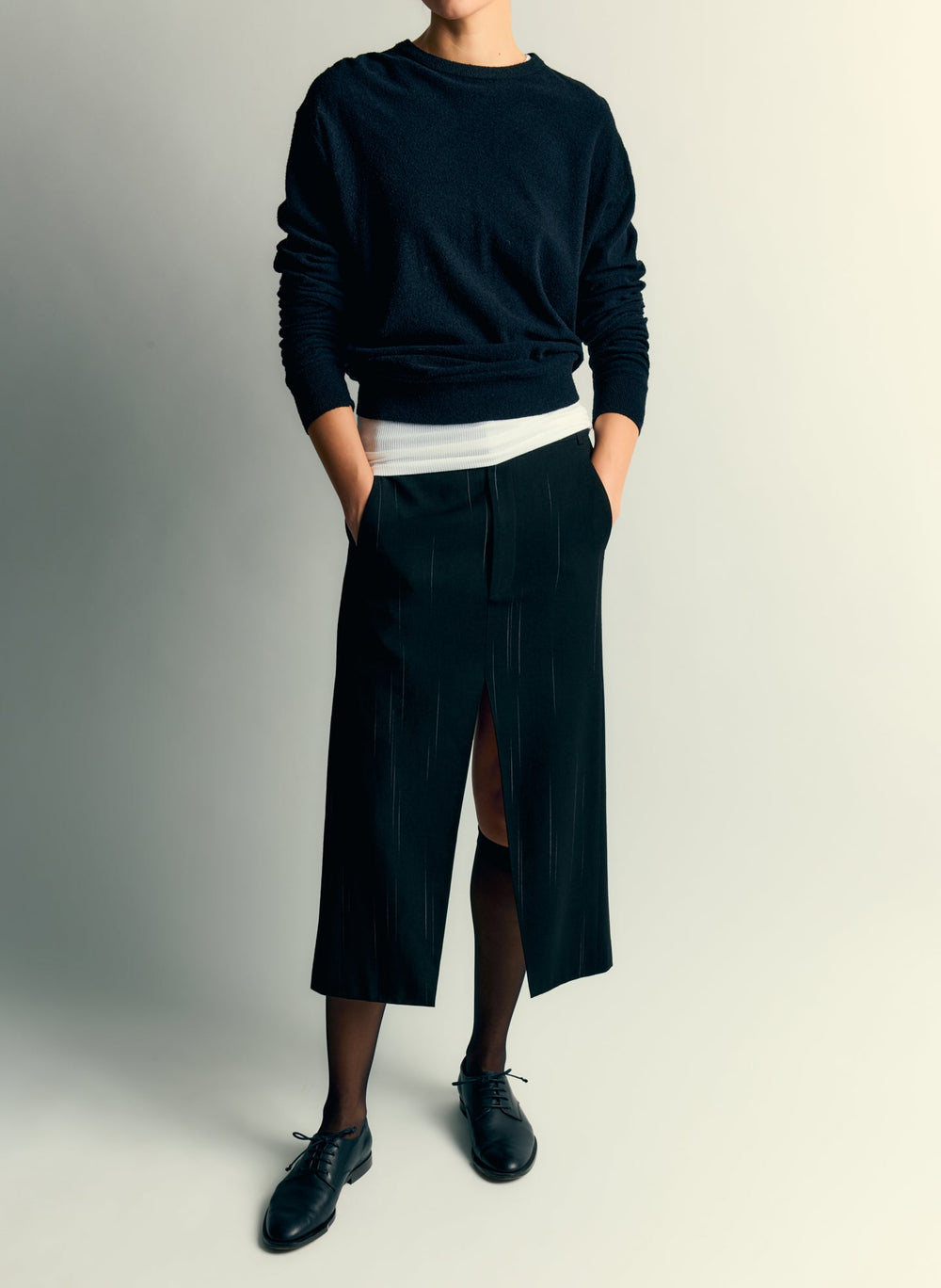 Viscose Suiting Midi Trouser Skirt | Tibi