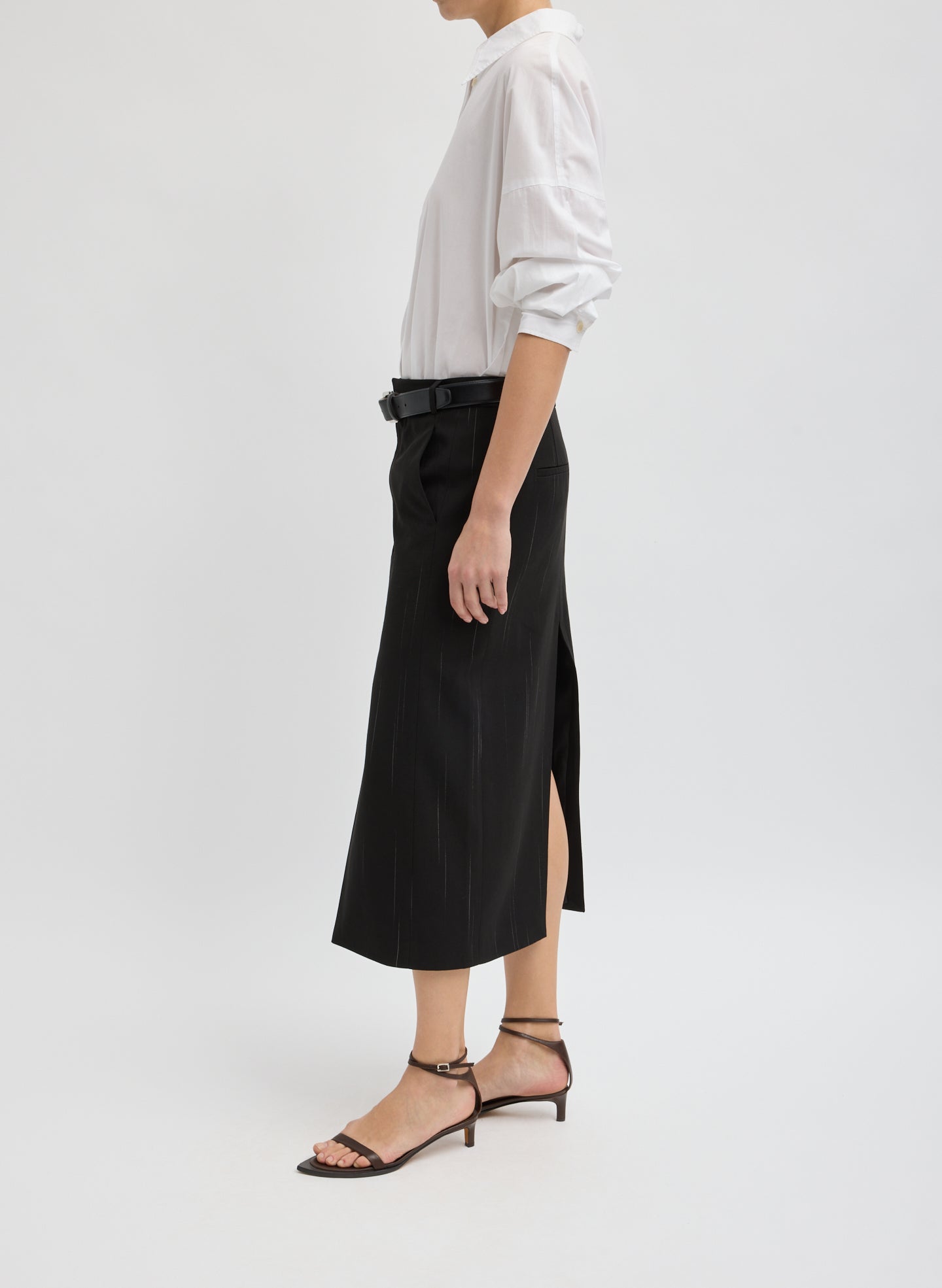 Viscose Suiting Midi Trouser Skirt | Tibi