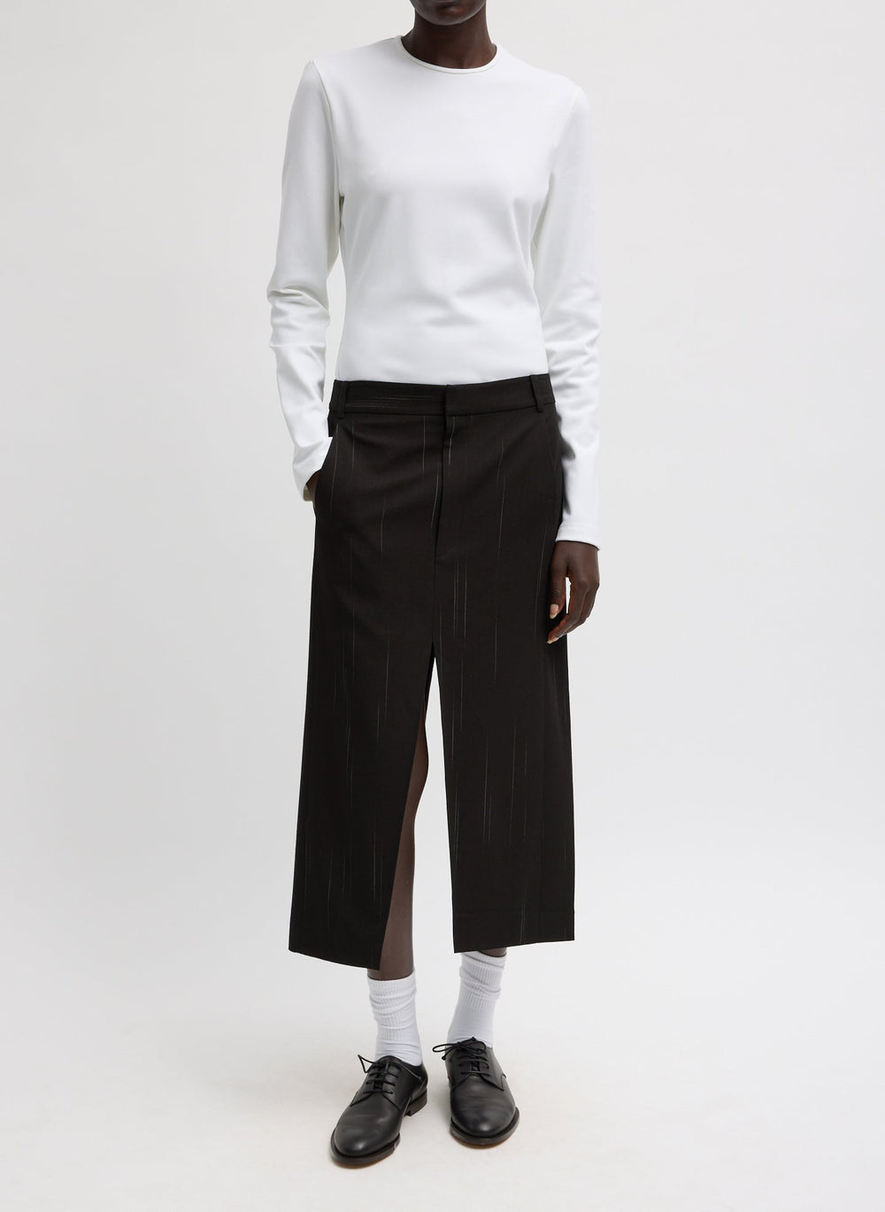 Viscose Suiting Midi Trouser Skirt | Tibi