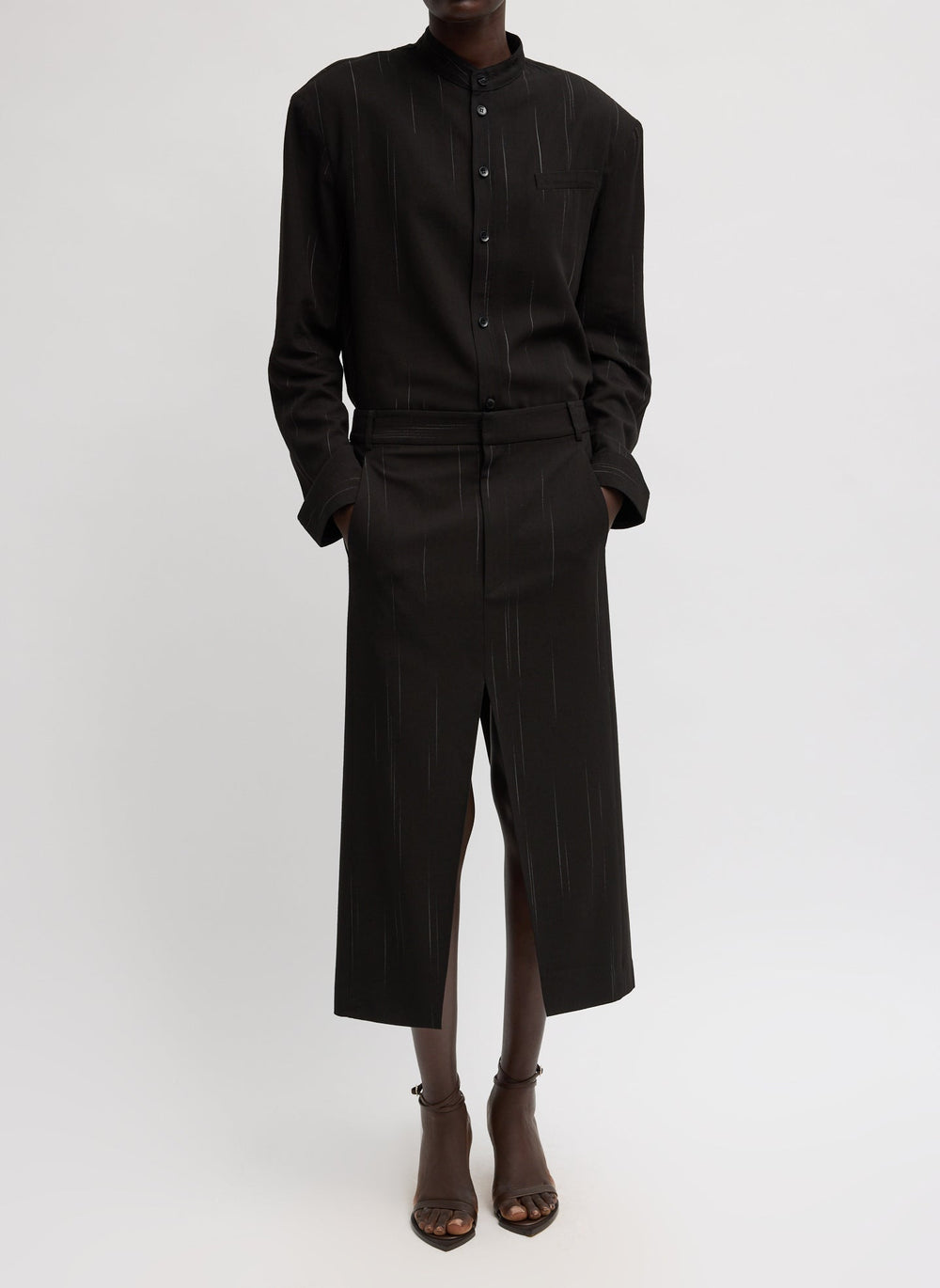 Viscose Suiting Midi Trouser Skirt | Tibi