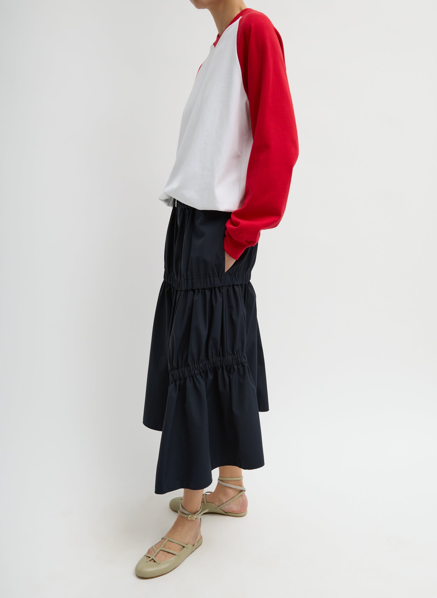 Tech Suiting Asymmetrical Skirt | Tibi