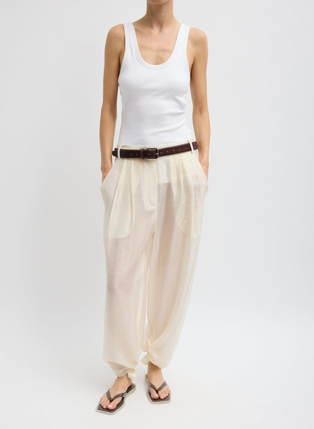 Summer Voile Stella Pant With Slit Detail | Tibi