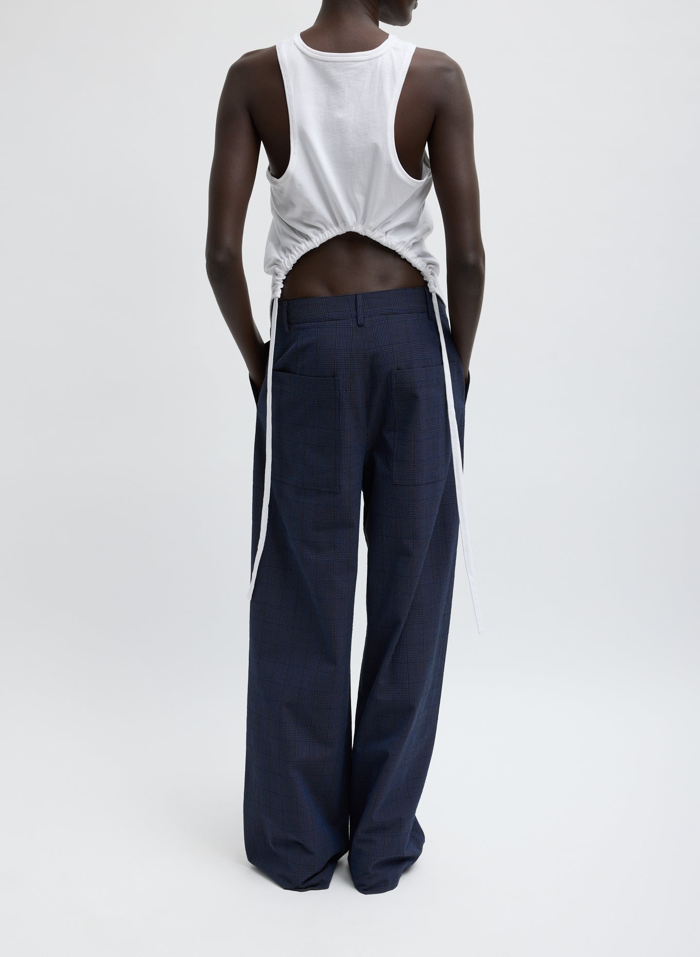 Menswear Crepon Stella Full Length Pant | Tibi