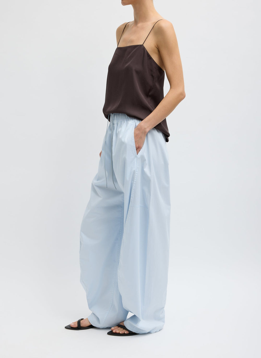 Garment Dyed Silky Cotton Winslow Pull On Pant | Tibi
