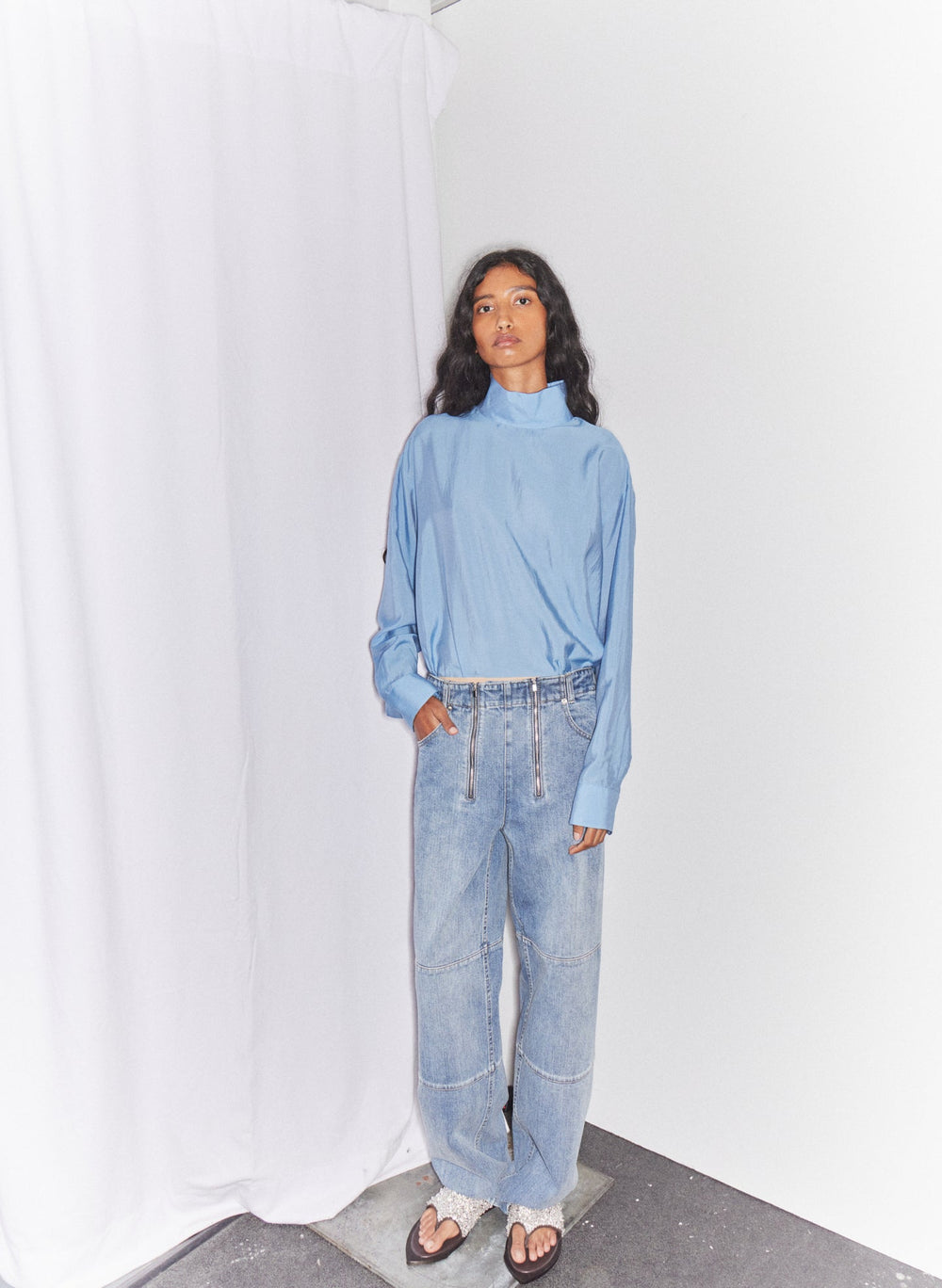 Classic Wash Denim Fischer Jean | Tibi