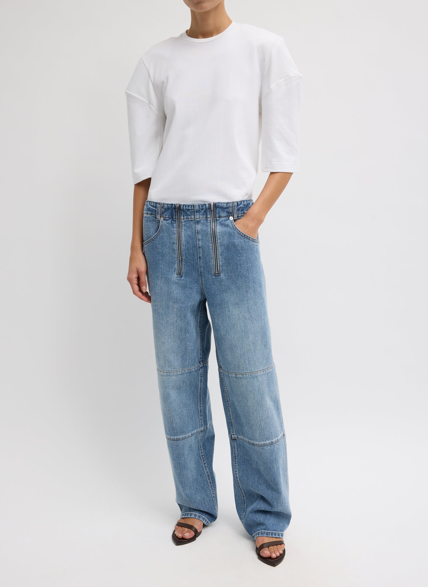 Classic Wash Denim Fischer Jean | Tibi