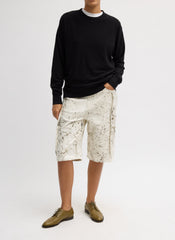 Calcimin Denim Tuck Jean Shorts | Tibi