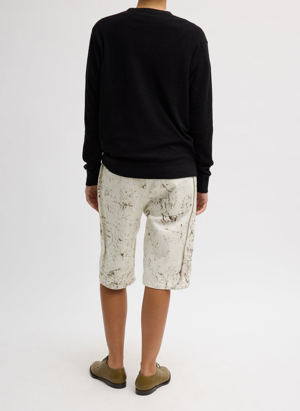 Calcimin Denim Tuck Jean Shorts | Tibi
