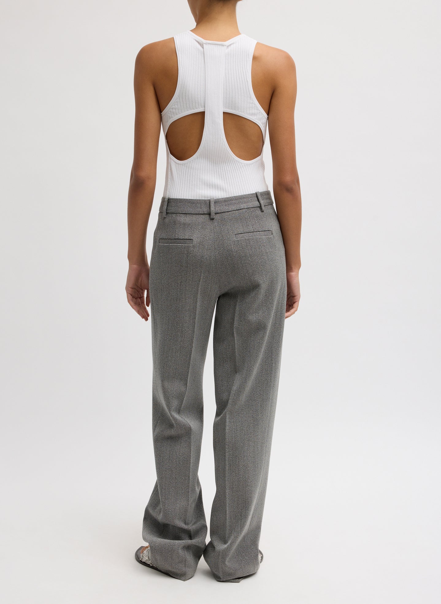 Structured Wool Zip Front Trouser | Tibi