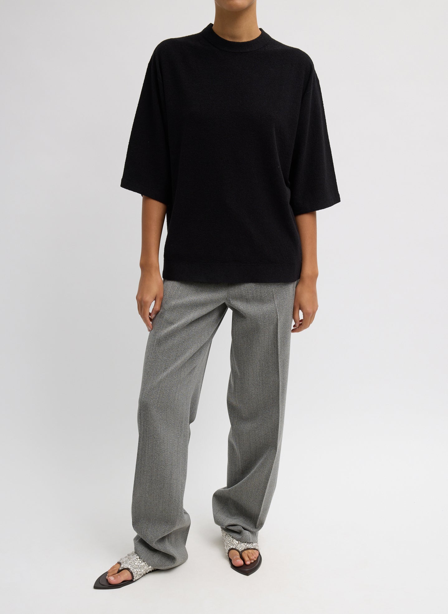 Structured Wool Zip Front Trouser | Tibi