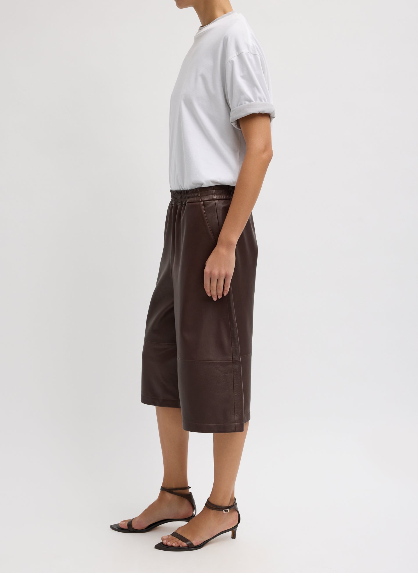 Leather Relaxed Long Short | Tibi